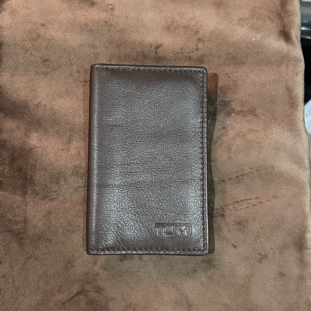 Tumi Dark Brown Leather Card Holder
